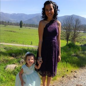 Plum purple lace dress with pockets